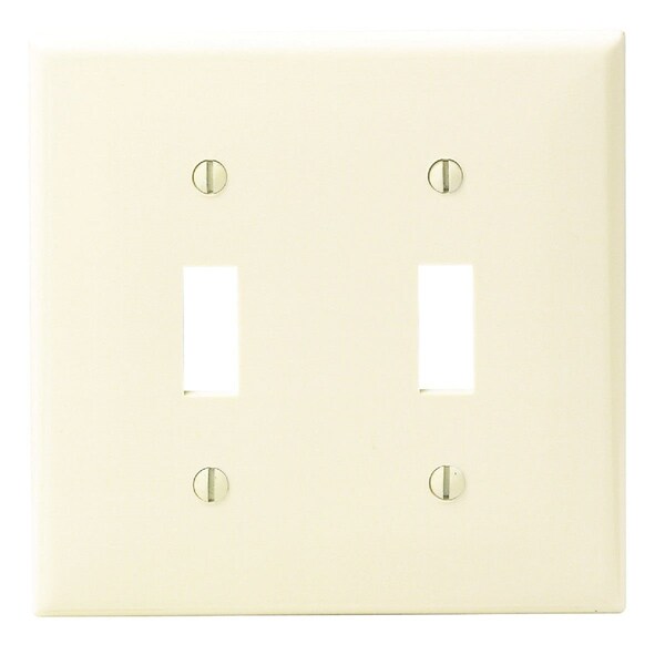 Leviton 2-Gang Thermoplastic Nylon Toggle Switch Wall Plate, Ivory 001-80709-00I - main